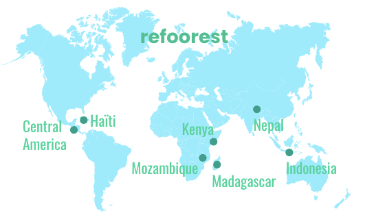 carte de plantation d'arbres et essences refoorest